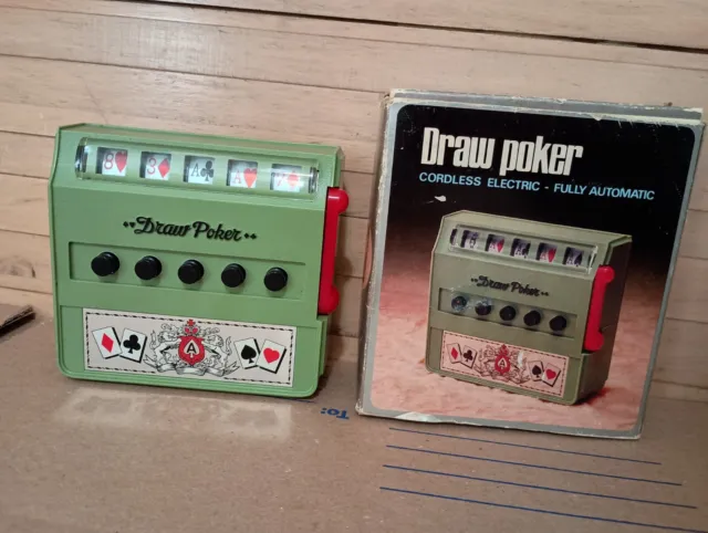 Vintage Draw Poker Waco Toy Japan 1971 Mini Slot Machine Cordless