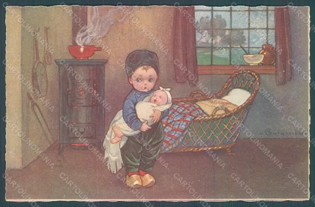 Artist Signed Colombo E. Boy Baby Dutch serie 2032 postcard HR2742