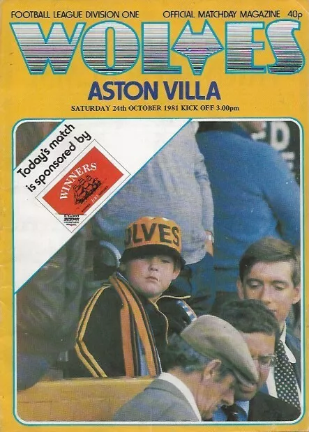 Wolverhampton Wanderers v Aston Villa Division One 24th October 1981
