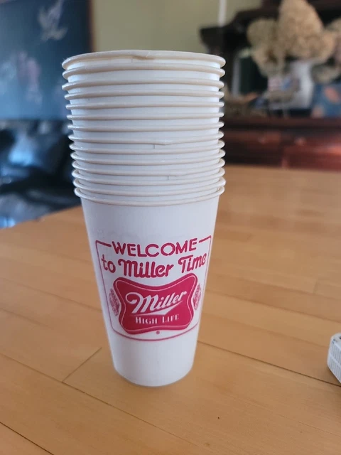 Vintage Miller Beer Cups Welcome To Miller Time Wax Coated Solo Cups