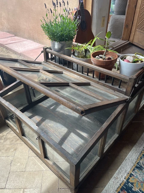 Antique Display Case - Teak Terrarium - Handmade Imported from India 46L x30W