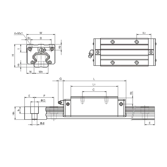 Carré Linear Guide Curseur Accessoires HGH20CA Matériel High-Precision
