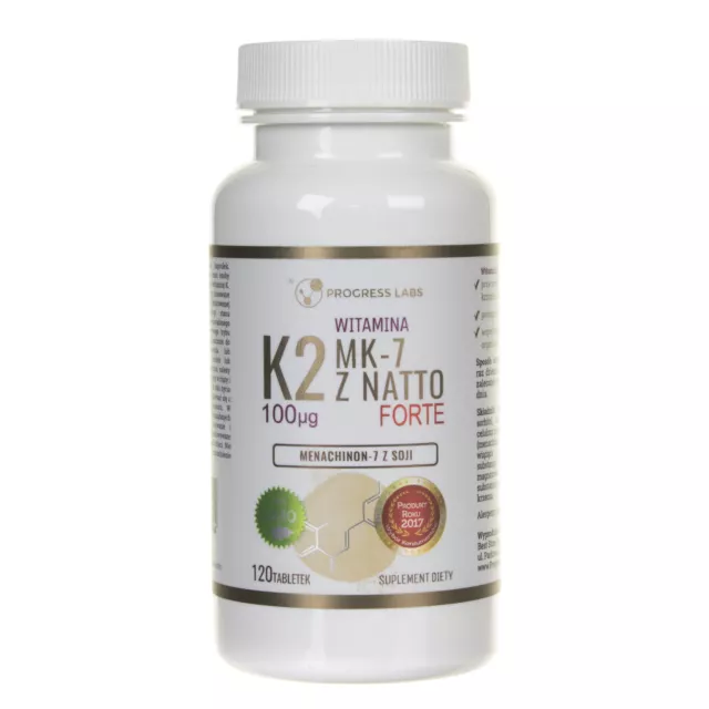 Progress Labs Vitamin K2 MK-7 from Natto 100 mcg, 120 comprimés