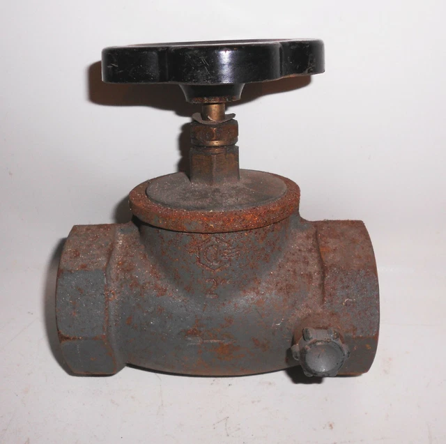 Old Stop Valve Stopcock Ø Approx. 2 3/16in Cock Decor Sperrhahn Sperrschieber