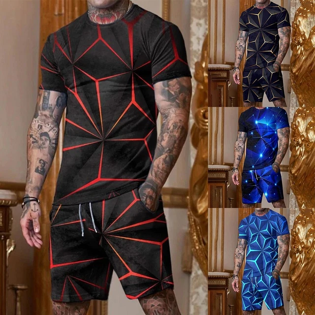 2023 1*Shirt + 1*Shorts T-Shirts Hose Polyester Set kurze Shorts Herrenshorts