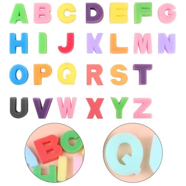 Ensemble coloré de 26 timbres éponge alphabet anglais pour la créativité des