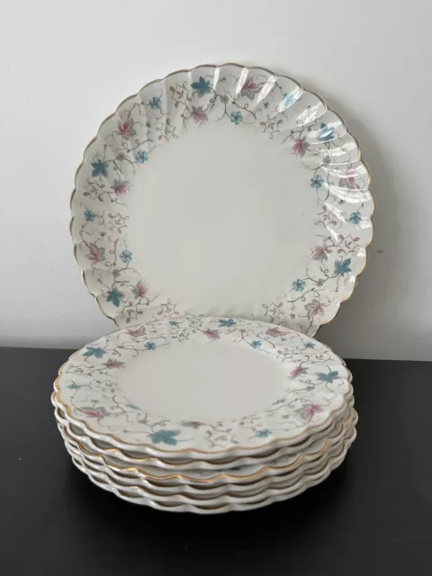 Vintage Myott's Plates China-Lyke Ware Minuet Pattern 1 Lunch / Cake 6 Small