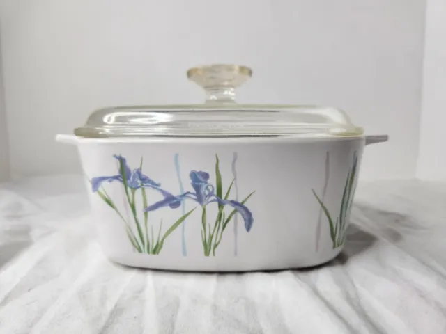 Corning Ware SHADOW IRIS 1.5 Liter Square Casserole Dish A-1.5-B w/Lid