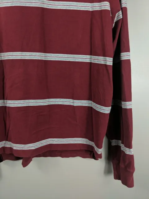 ABERCROMBIE & FITCH Mens Red Striped Muscle Fit Long Sleeve Shirt, Size ...