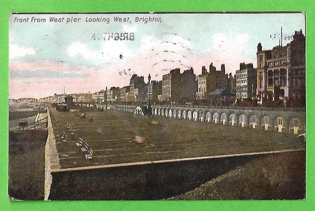Brighton, Front from West Pier Looking West, East Sussex - Postcard (Posted)