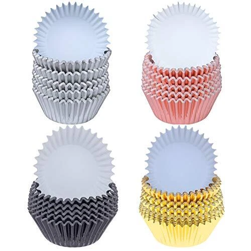 400 Pieces Foil Cupcake Liners Baking Cups Tins Treat Cups