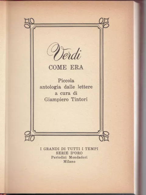 I Grandi Di Tutti I Tempi Serie Oro-Verdi Com'era Mondadori 1966-L3811