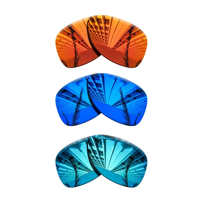 3 Pairs Polarized Lenses Replacement For-Oakley Dispatch 2-Purple Blue+Blue+Red