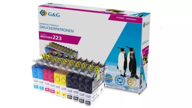10er Pack G&G Patronen komp. mit Brother LC-223 LC-223BK LC-223C LC-223M LC-223Y