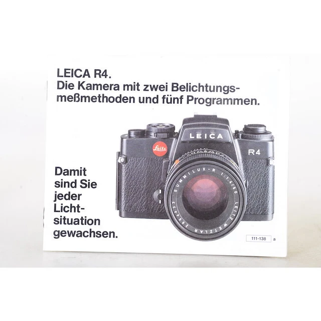 Leica R4 La Cámara Con Dos Belichtungsmeßmethoden Y Cinco Programas