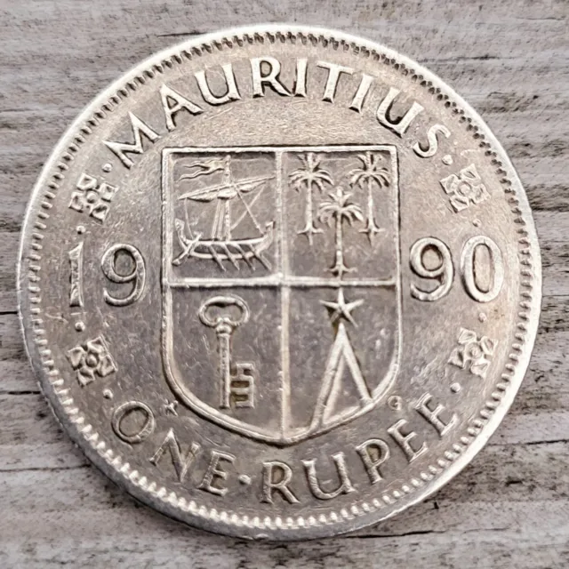 🧭 🇲🇺 MAURITIUS 1 Rupee coin, 1990.
