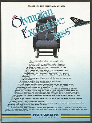 OLYMPIC AIRWAYS. Olympian Executive Class - 1991 Vintage Airline Print Ad
