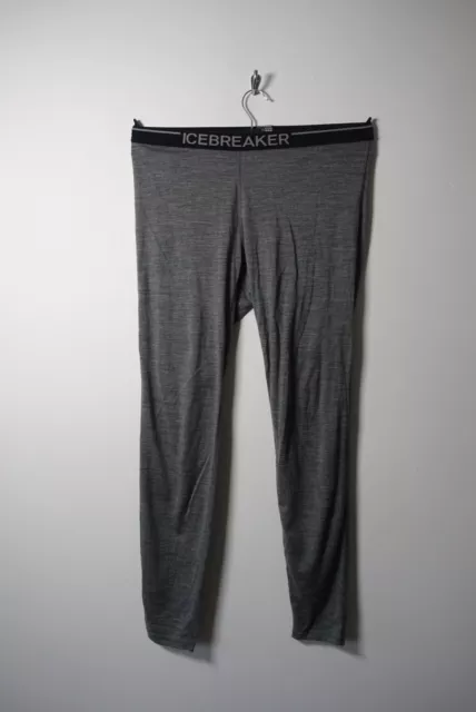 Icebreaker Merino Bodyfit 200 Leggings Size Large Mens Grey Layer