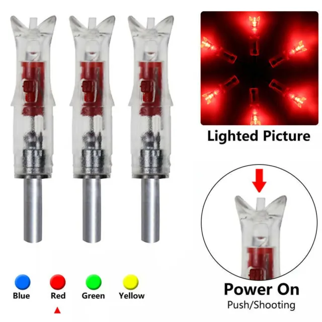 6Pcs Red Automatic 7.62mm Lighted Nock Led Lighted Arrow Nocks F Crossbow Arrows
