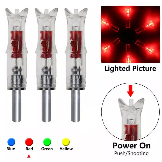 6Pcs Red Automatic 7.62mm Lighted Nock Led Lighted Arrow Nocks F Crossbow Arrows