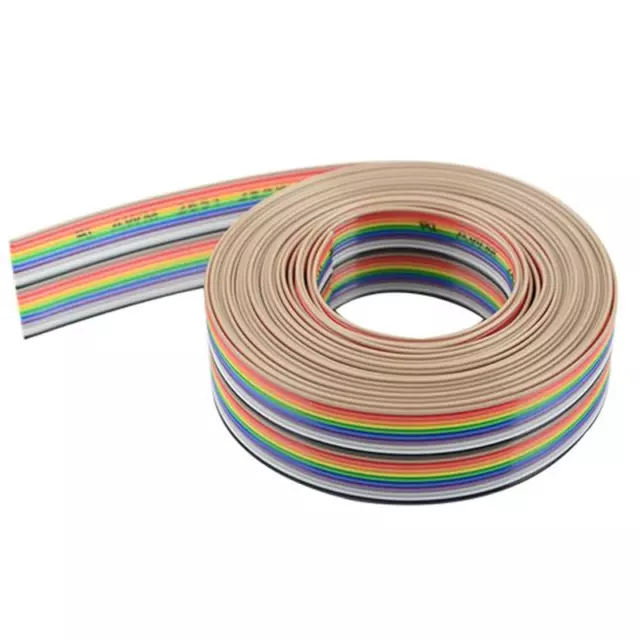 XINGYHENG 20Pin Wire Rainbow Color Flat Ribbon IDC Wire Cable(16Ft/5M 20Wire) 2