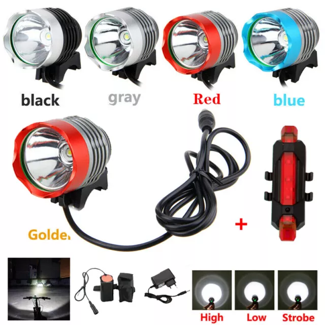 Super Bright 8000 Lumen  LED Torch Headlight Headlamp Bicycle Bike Head Light