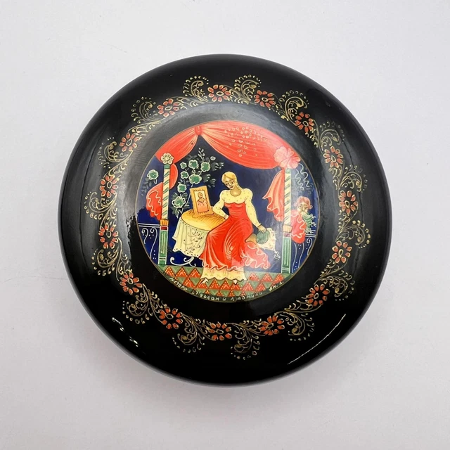Écrin à Bijoux En Bois Peint Fait Main - Motif Fleurs - Artisanat Russe - Neuf Avec étiquettes
