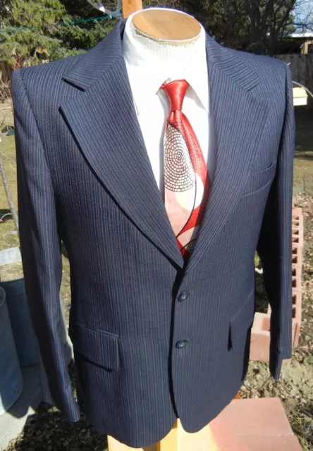 Vintage CHALKSTRIPE Sport Coat Blazer 42R - 1970s JC Penney Jacket