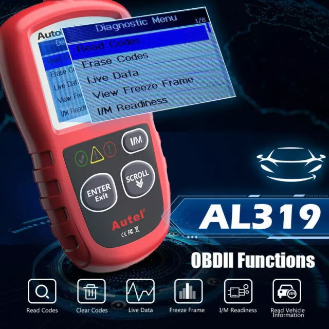 Autel Autolink AL319 OBD2 CAN OBDII Auto Car Code Reader Diagnostic Scanner Tool 2