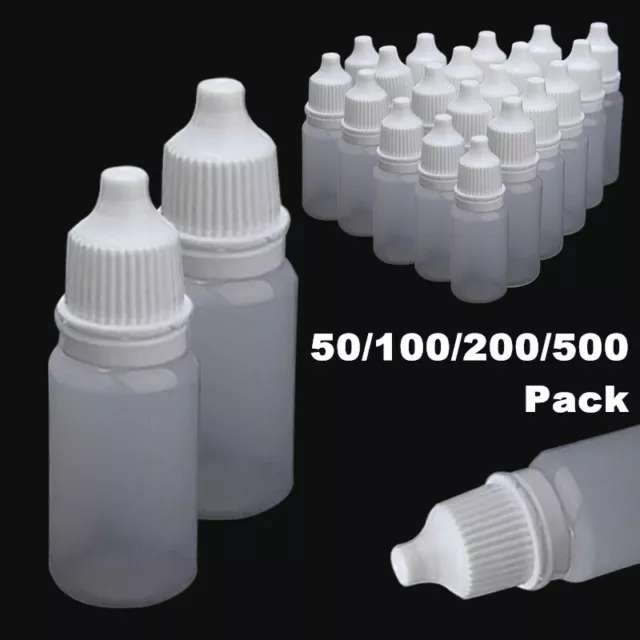 10ml Quality Empty Plastic Eyes Dropper Bottle Squeezable Drop Liquid Container