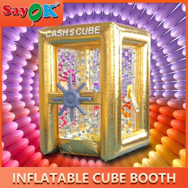 SAYOK Cabina de Dinero Inflable Cabina Máquina de Cubos de Efectivo Inflable para Promoción