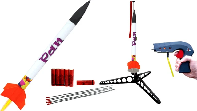 KLIMA Mira Modellrakete Starter-Set - Komplettpaket Mit Startrampe, Zündgerät & Fallschirmlandung