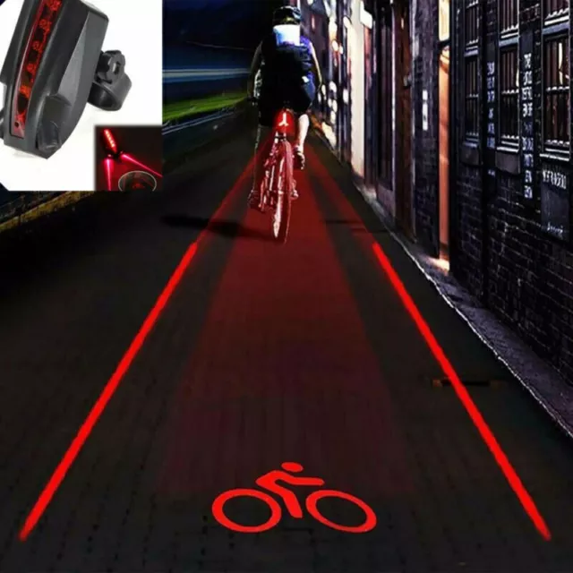 5 LED+2 Laser Fahrrad Licht Rücklicht Sicherheitswarnung Fahrrad Rücklicht ////