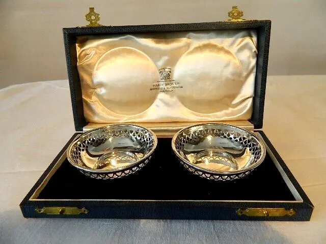 Pair of Hardy Bros Sterling Silver Pin Dishes