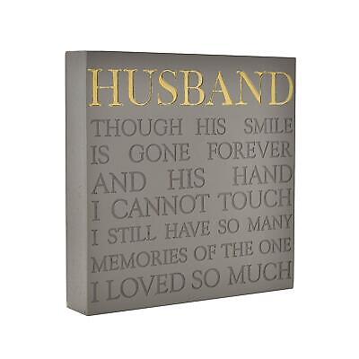 Placa conmemorativa cuadrada gris de Thoughts of You - marido