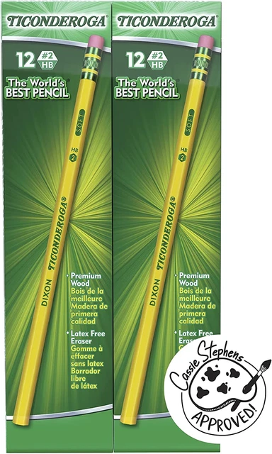 Ticonderoga Wood-Cased Pencils, Unsharpened, #2 HB Soft, Yellow, 96 Count