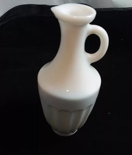 Milk Glass 7 Inch Handled Urn Pitcher Vintage Milk Glass