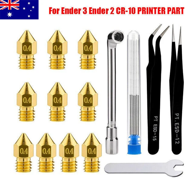 AU Brass MK8 3D Printer Extruder Nozzle Cleaning Tool Kit Ender 3 Ender 2 CR-10