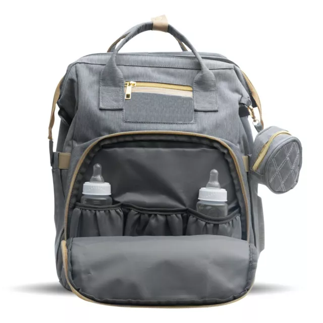 3 in 1 Baby Diaper Bag Mummy Travel Backpack with Changing Station Pad USB Port