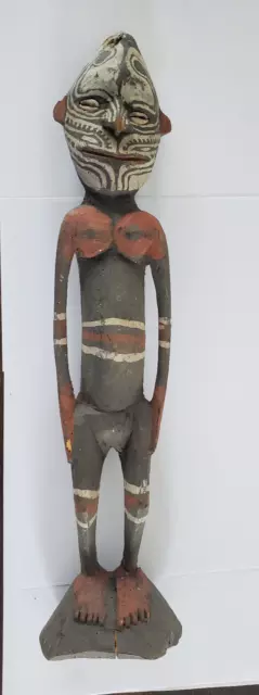 Vintage Papua New Guinea Painted Ancestor Figure Statue