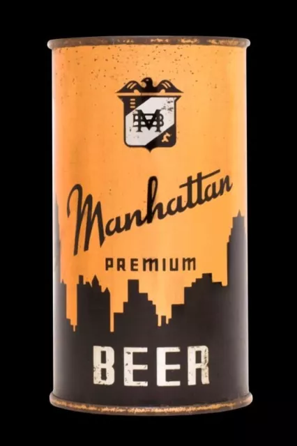 Manhattan Beer of Chicago DIECUT Sign app. 22"x36" USA STEEL XL Size 8 lb