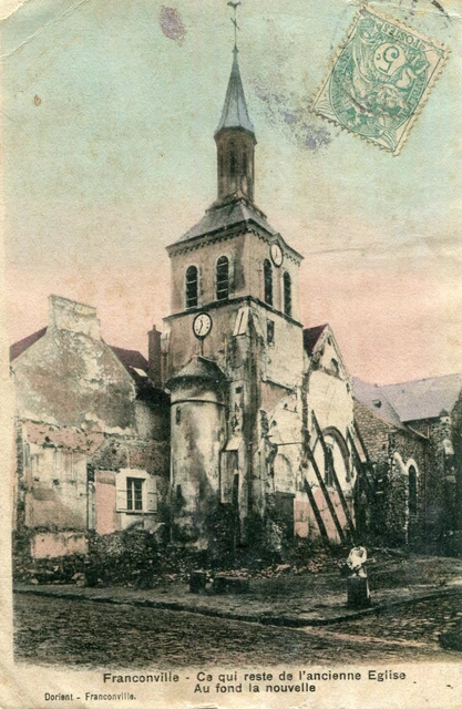 FRANCONVILLE Ce qui reste de l'ancienne église Au fond la nouvelle
