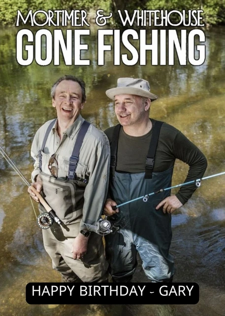 National Trust Geburtstagskarte „Gone Fishing“ – Mit Goldfolie, 16,7x17,6 Cm, Nachhaltige Materialien