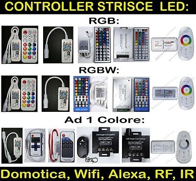 CONTROLLER Telecomando per striscia led RGB  RGBW Colore singolo IR RF 12-24v