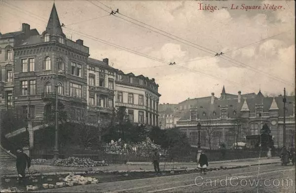 Belgium Liege Notger Square Postcard 1c stamp Vintage Post Card