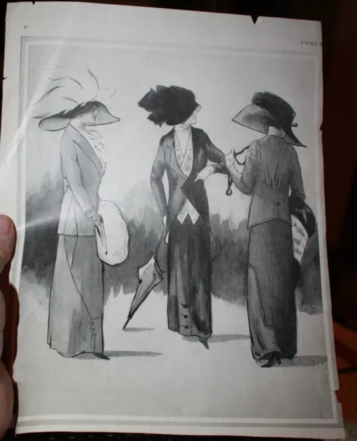 2 1910s Helen Dryden sketched Magazine Advertiisements Prints Women's Clothes