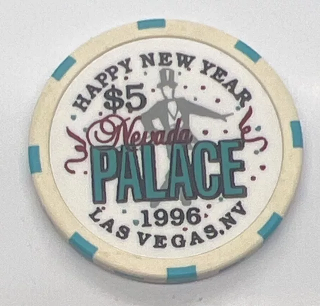 Nevada PALACE $5 Casino Chip Las Vegas Nevada Happy New Year 1996