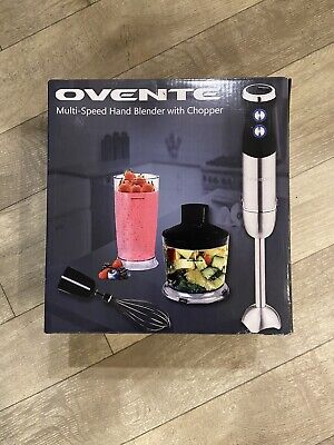 Ovente Immersion Hand Blender Set with 3 Premium Attachments Black HS565B