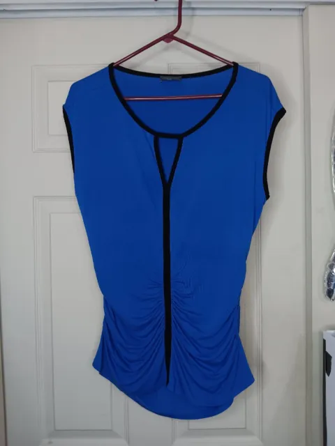 Blue Vince Camuto Sleeveless Ruched Tunic Top Size Medium