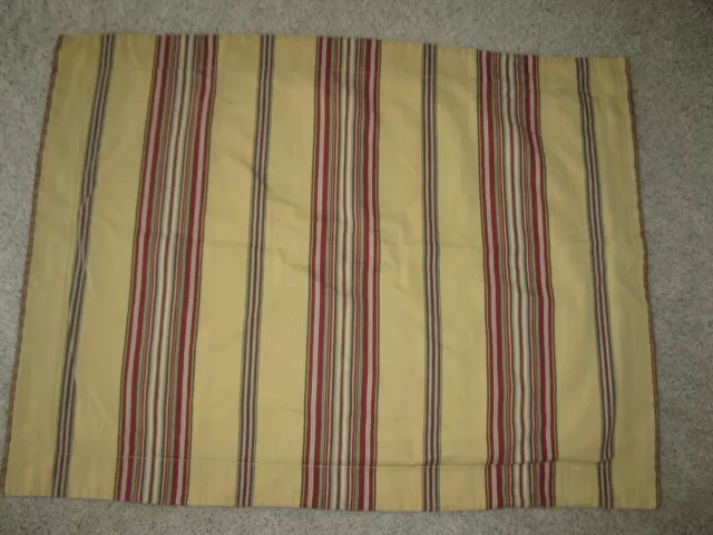 Pottery Barn Gold Brn &Red Multi Stripe Montgomery  Standard Pillow Sham